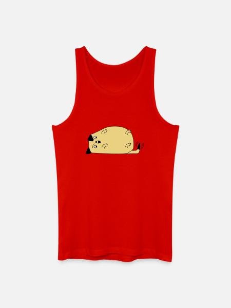 Chien regarde sa queue - Débardeur bio Homme - rouge