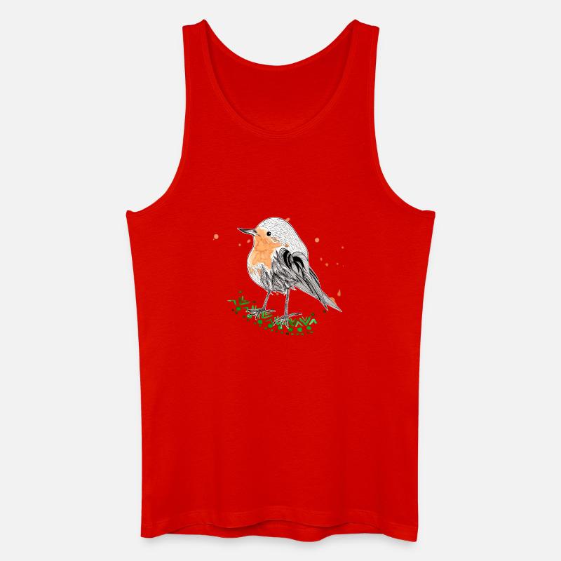 Rotkehlchen - Männer Bio Tank Top - Rot