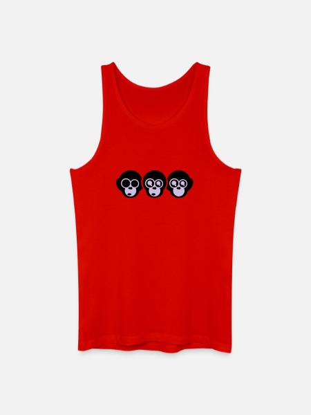 trois singes - Débardeur bio Homme - rouge