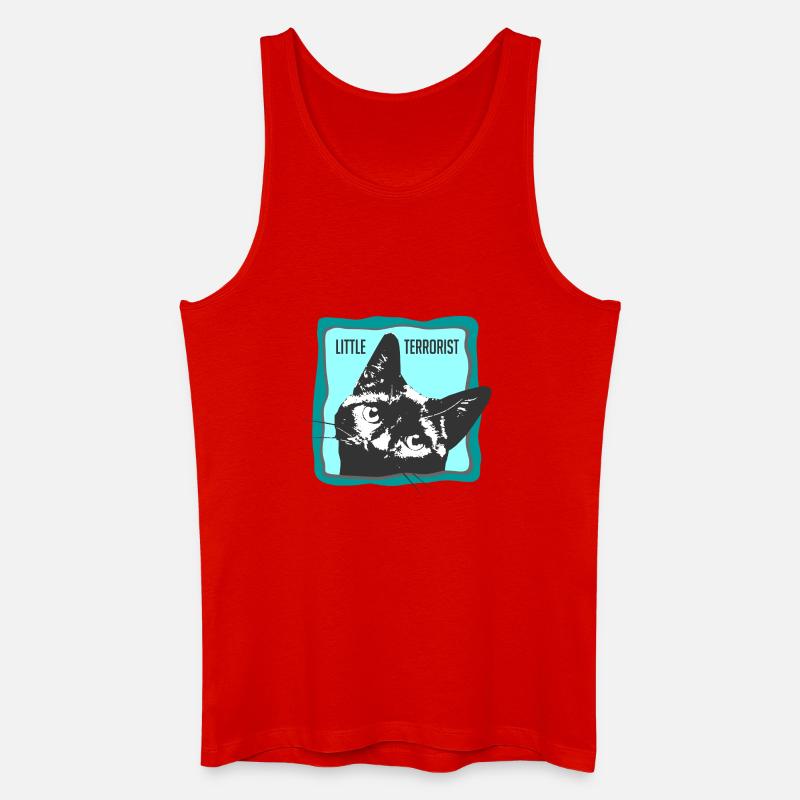 Katzenporträt mit Slogans - Männer Bio Tank Top - Rot