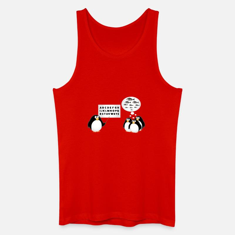 Schule - Pinguin - Männer Bio Tank Top - Rot