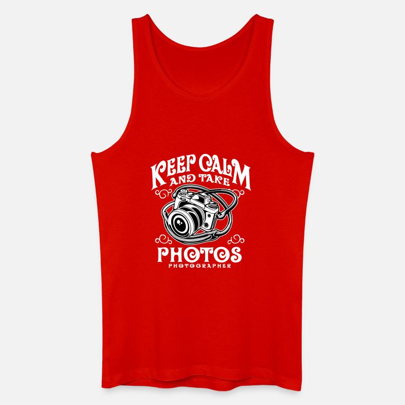 Keep Calm and take photos - Männer Bio Tank Top - Rot