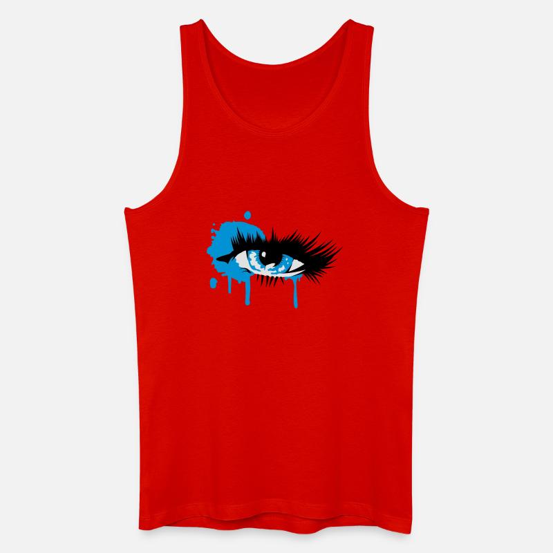 farbiges Auge mit langen Wimpern - Männer Bio Tank Top - Rot