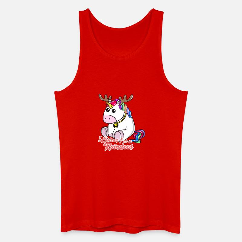 Weihnachten Einhorn - Männer Bio Tank Top - Rot