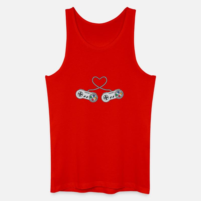 DreamTeam Controller A Gaming Game Konsole - Männer Bio Tank Top - Rot