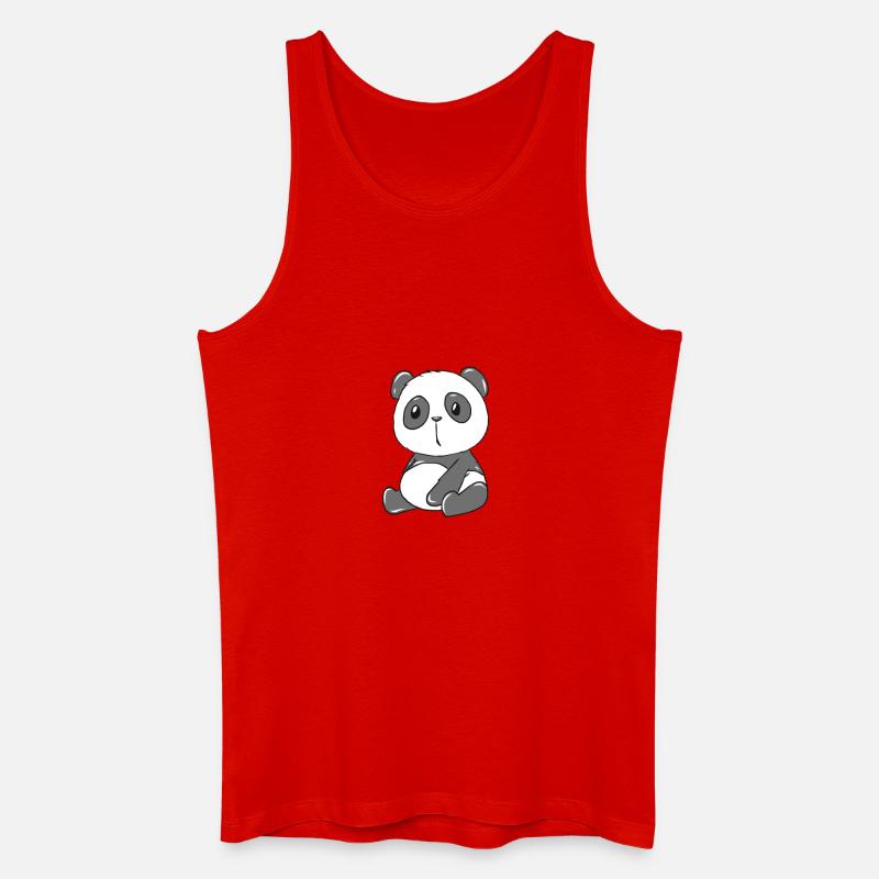 Panda Tier - Männer Bio Tank Top - Rot