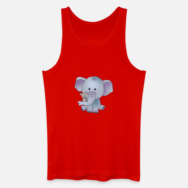 Elefant mit Maus - Männer Bio Tank Top - Rot