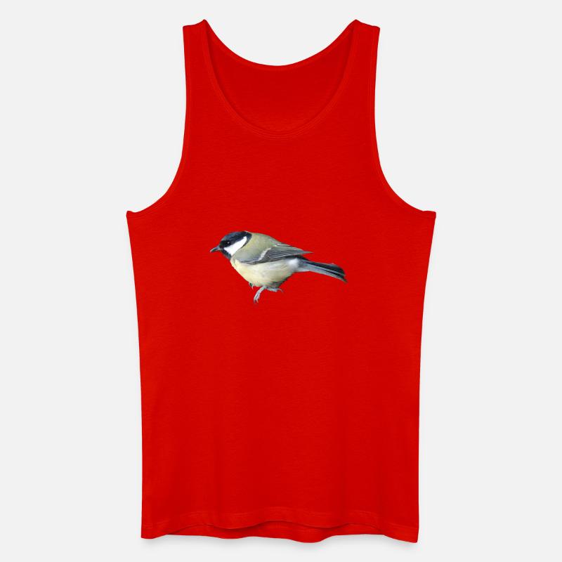 Vogel Kohlmeise - Männer Bio Tank Top - Rot