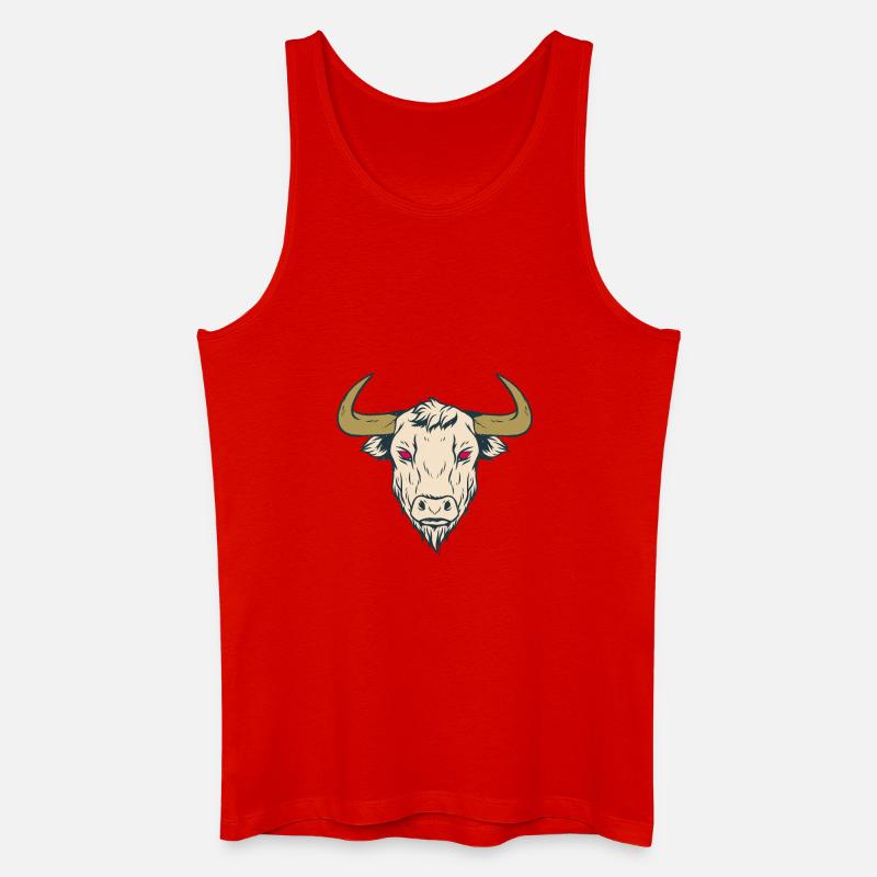 Taurus Red Eyes Devil - Männer Bio Tank Top - Rot