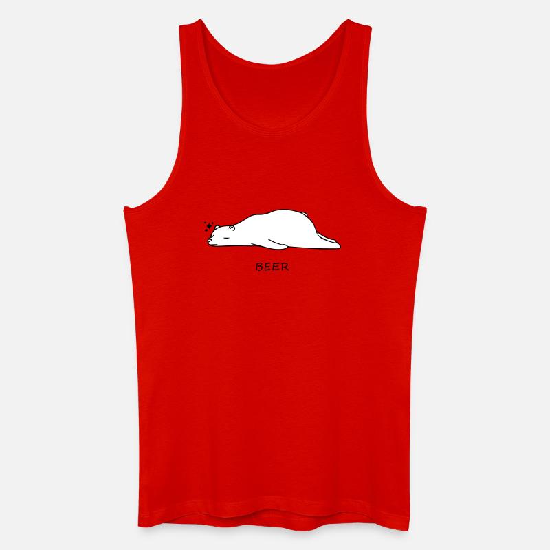 Lustiger Bär - Männer Bio Tank Top - Rot