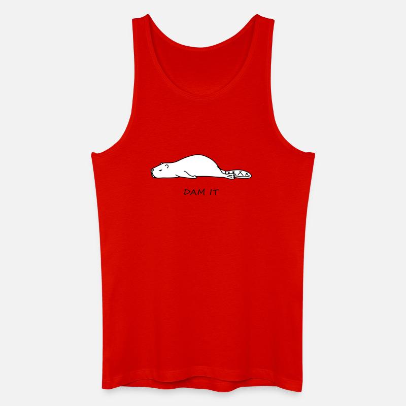Lustiger Biber - Männer Bio Tank Top - Rot
