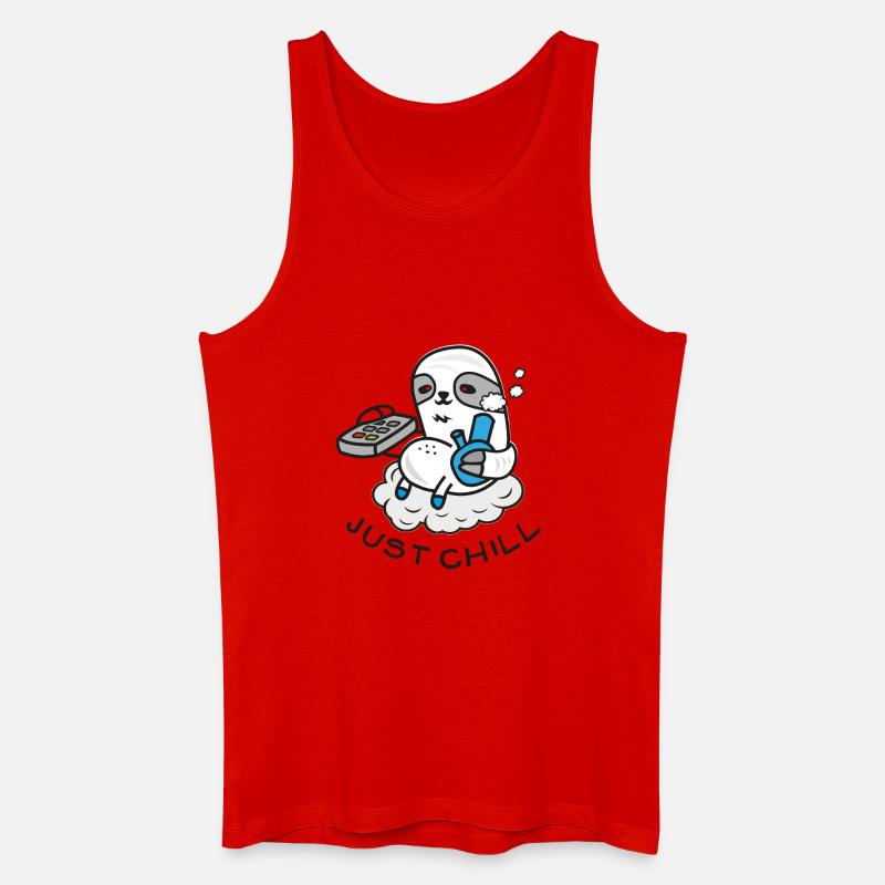 Sloth Sloth Sloth - Comic Drawing - Bong - Men’s Organic Tank Top - red