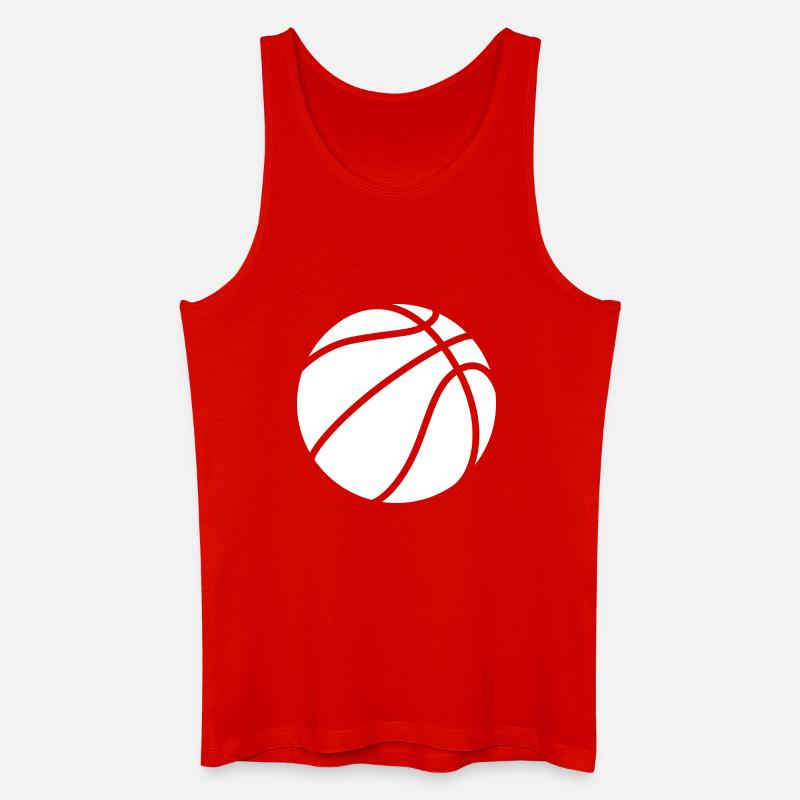 Basketball logo white - Men’s Organic Tank Top - red