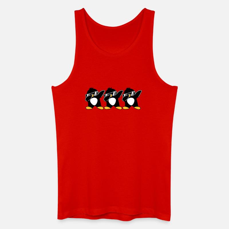 Dab Team Pinguin - Männer Bio Tank Top - Rot