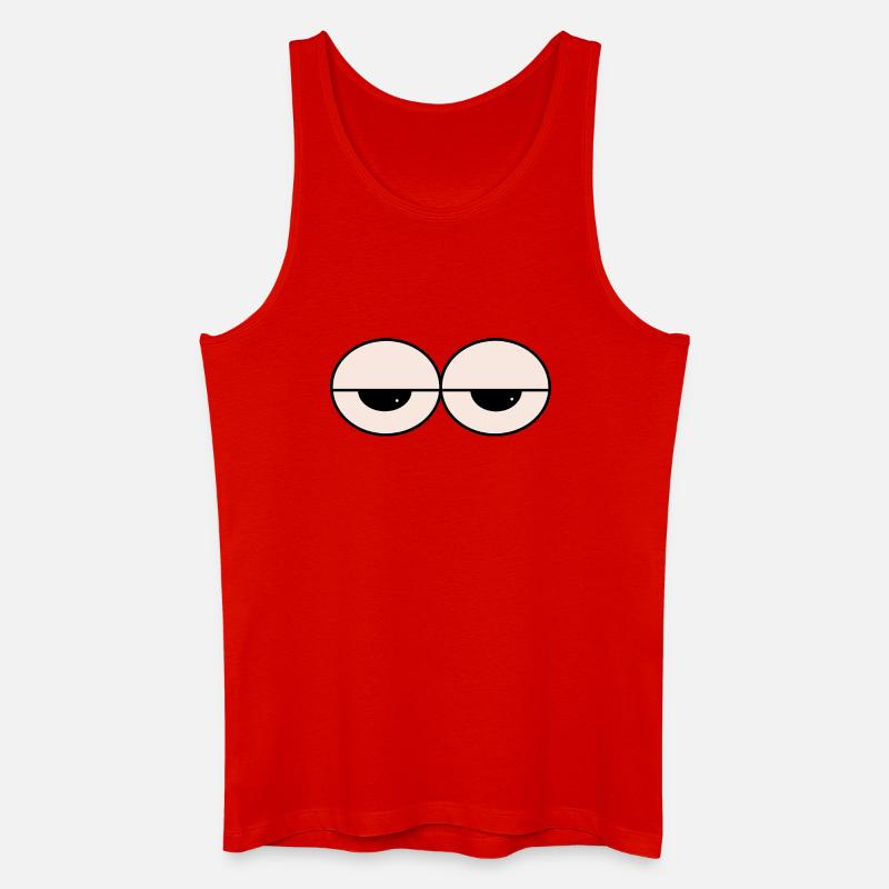 Schlummernde Augen Minimalstil - Männer Bio Tank Top - Rot