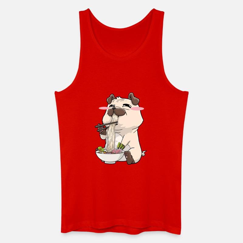 Mops isst Ramen - Männer Bio Tank Top - Rot