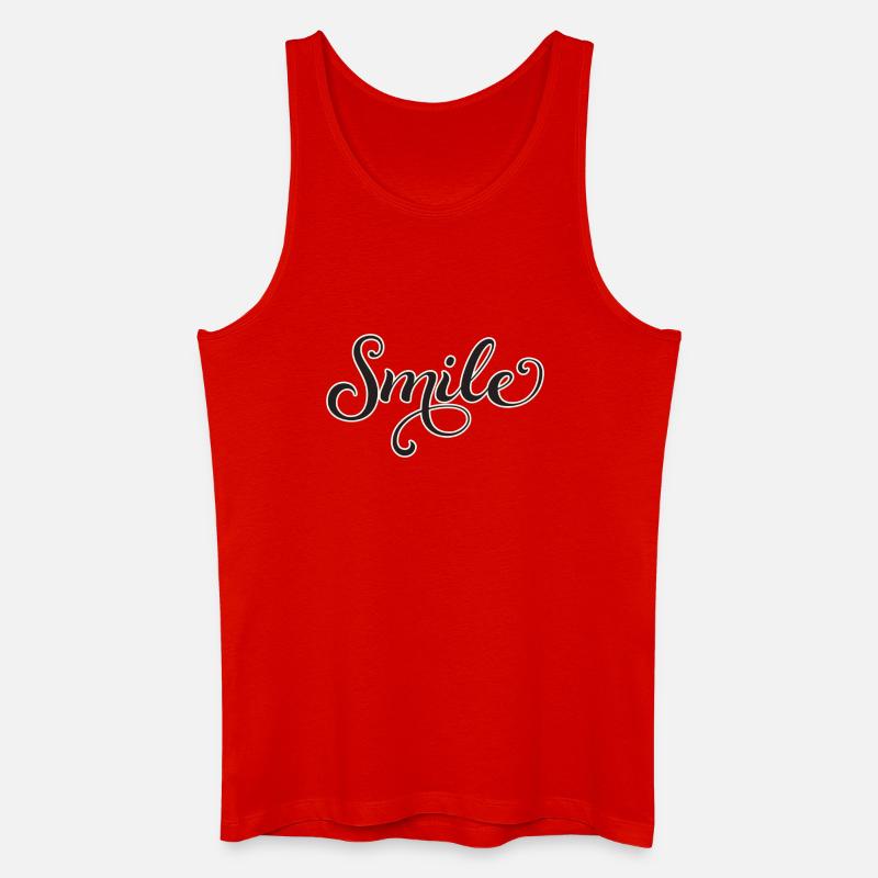 Lächelnder Script-Schriftzug Smile - Männer Bio Tank Top - Rot