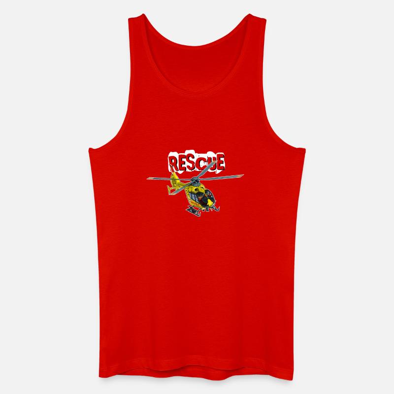 Hubschrauber Rettung - Männer Bio Tank Top - Rot