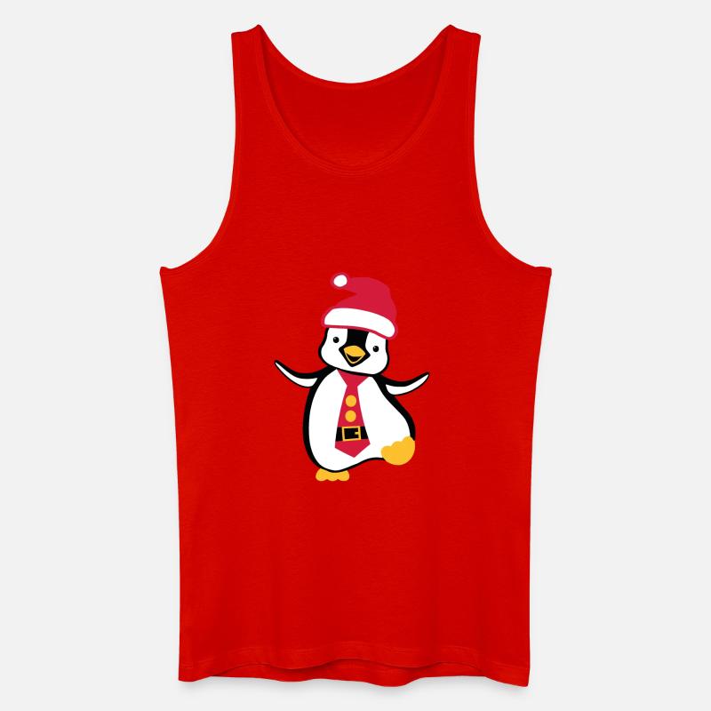 Weihnachten Pinguin - Männer Bio Tank Top - Rot