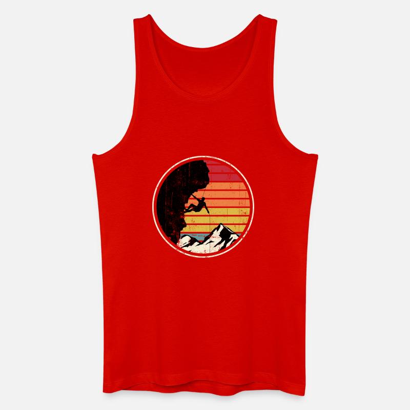 Sunset Summit Climber Silhouette - Männer Bio Tank Top - Rot