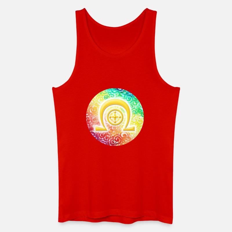 Regenbogen-Dimensionssymbol Heilung - Sonja Ariel - Männer Bio Tank Top - Rot