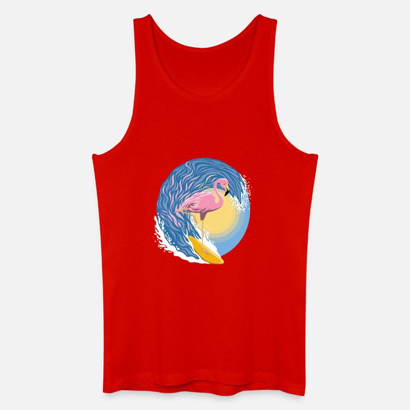 Flamingo-Surfer - Männer Bio Tank Top - Rot