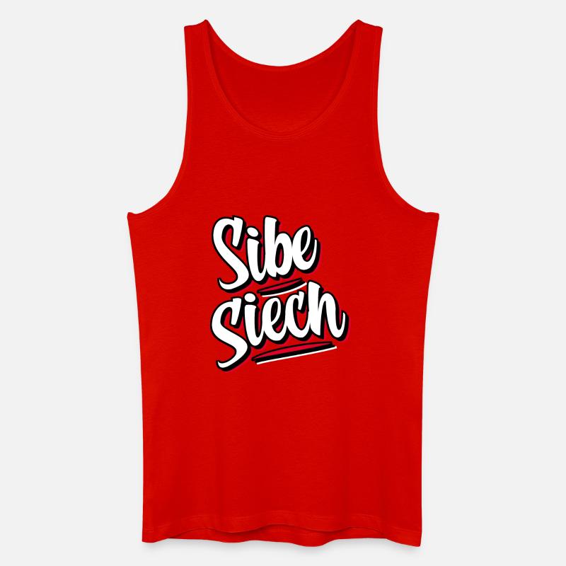 Sibe Siech Schweizerdeutsch Mundart - Männer Bio Tank Top - Rot