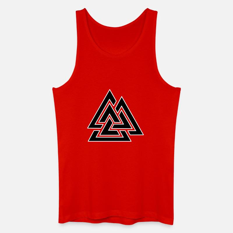 Dreiecksverschlungenes Muster - Männer Bio Tank Top - Rot