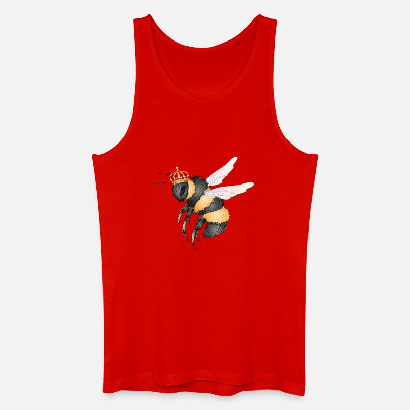 Zeichnung einer fliegenden Hummel mit Krone - Männer Bio Tank Top - Rot