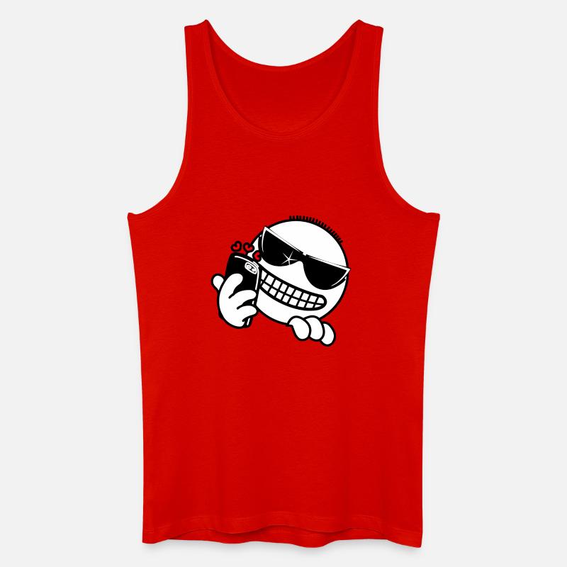 Hacker mit Telefon - Männer Bio Tank Top - Rot