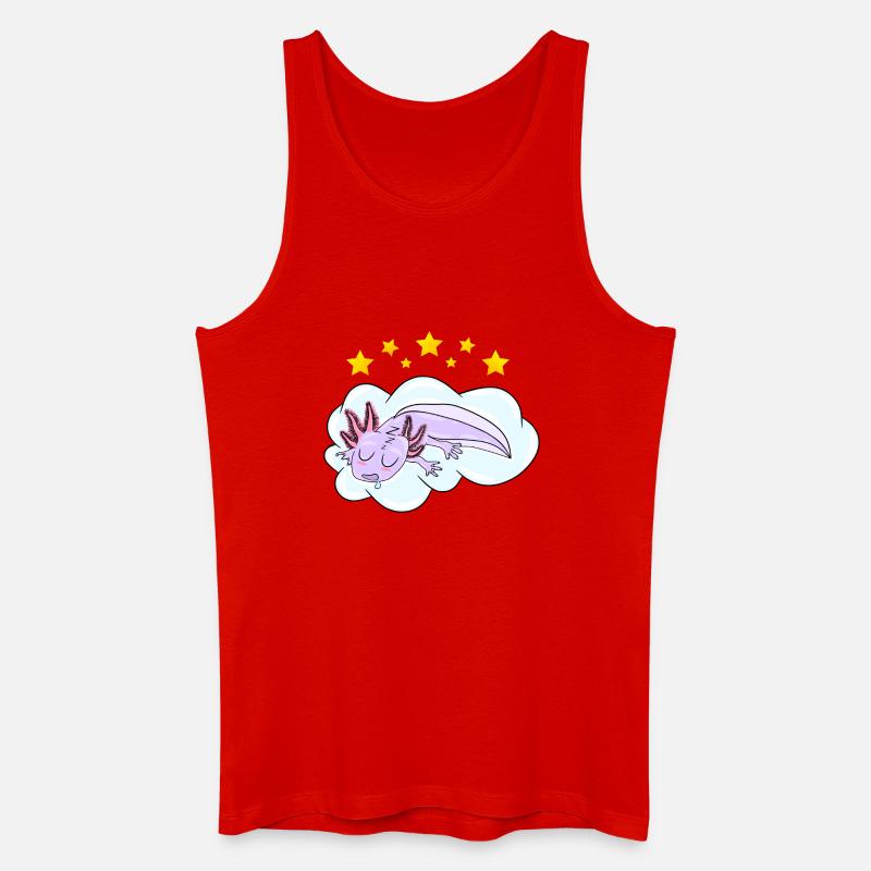 Schlafendes Oxolotl - Männer Bio Tank Top - Rot