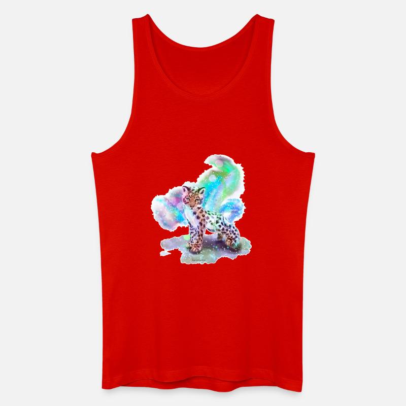 Schneeleopard - Männer Bio Tank Top - Rot
