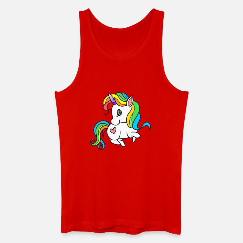 Einhorn Einhörner - Männer Bio Tank Top - Rot