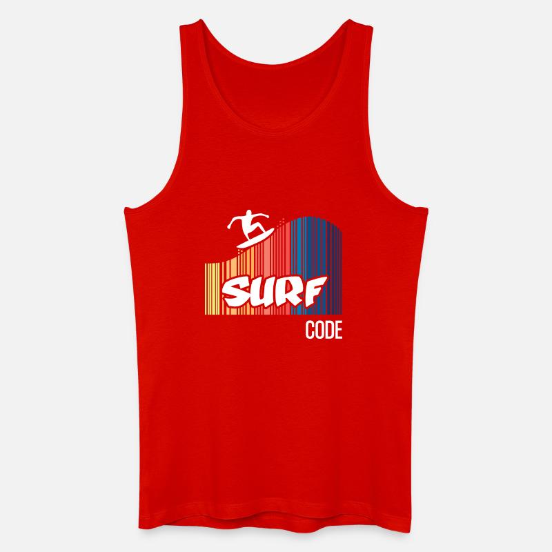 Code de surf (sombre) - Débardeur bio Homme - rouge