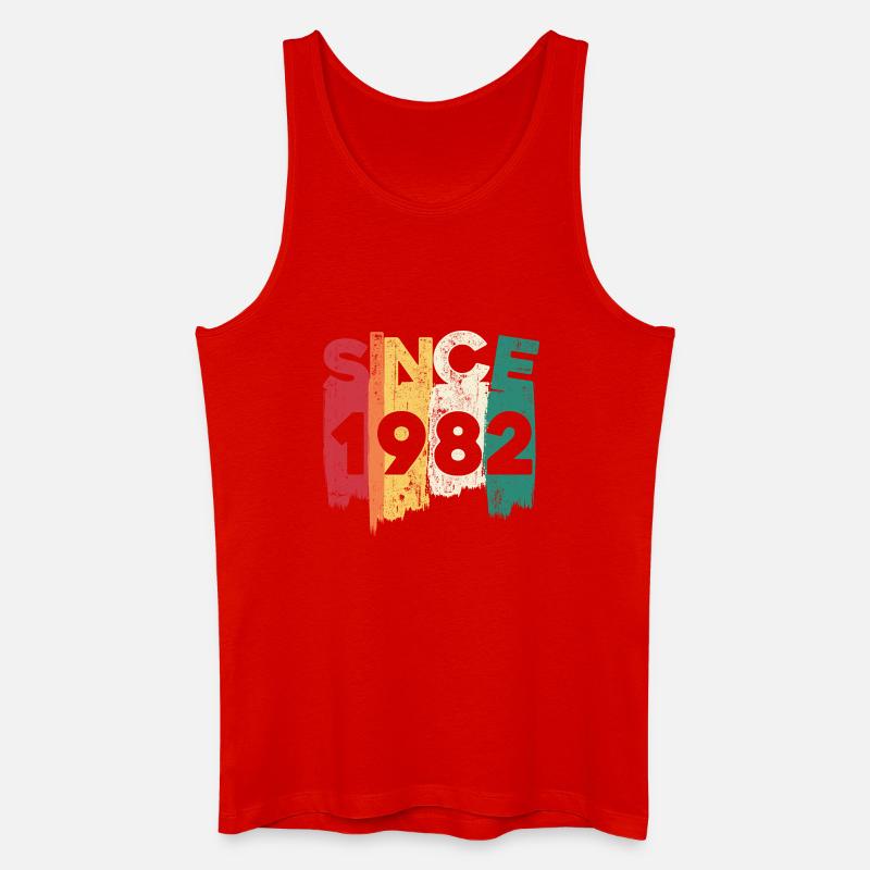 Seit 1982 Rainbow Brush - Männer Bio Tank Top - Rot