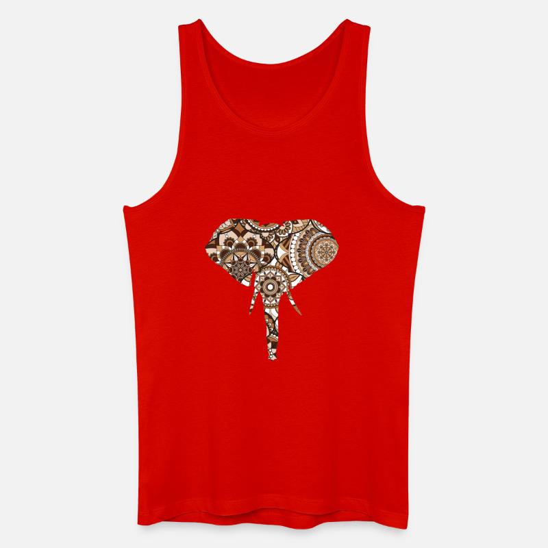 Elefantenmuster - Männer Bio Tank Top - Rot