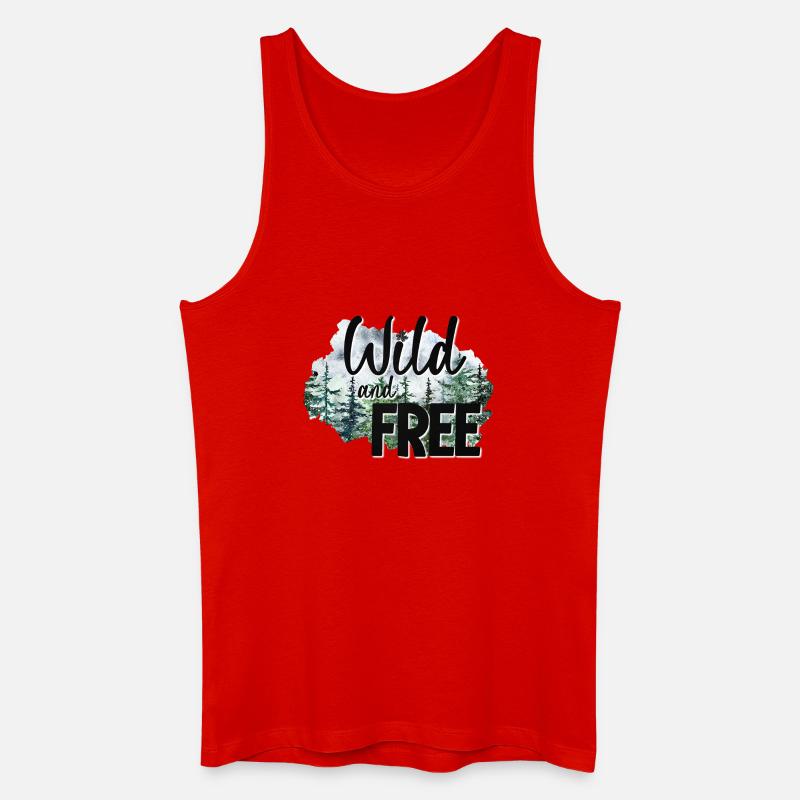Wild und frei - Männer Bio Tank Top - Rot