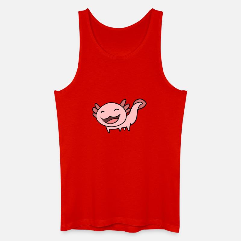 Süßes Axolotl Rosa - Männer Bio Tank Top - Rot