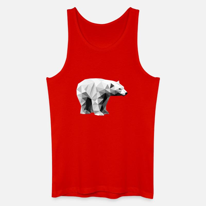 Geometrischer Eisbär | Low-Poly-Arktis-Tier - Männer Bio Tank Top - Rot