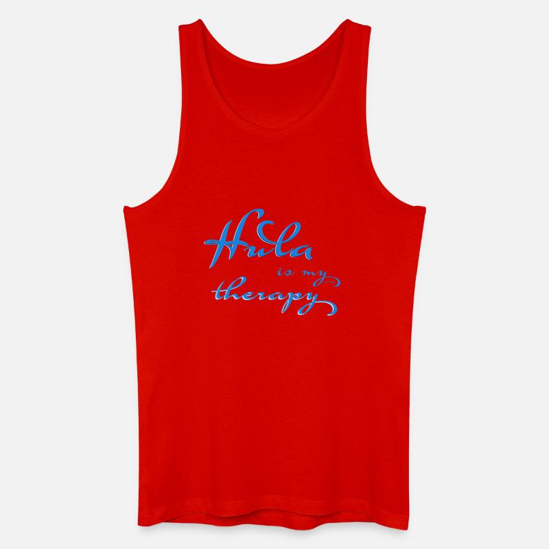 Hula is my therapy - Männer Bio Tank Top - Rot