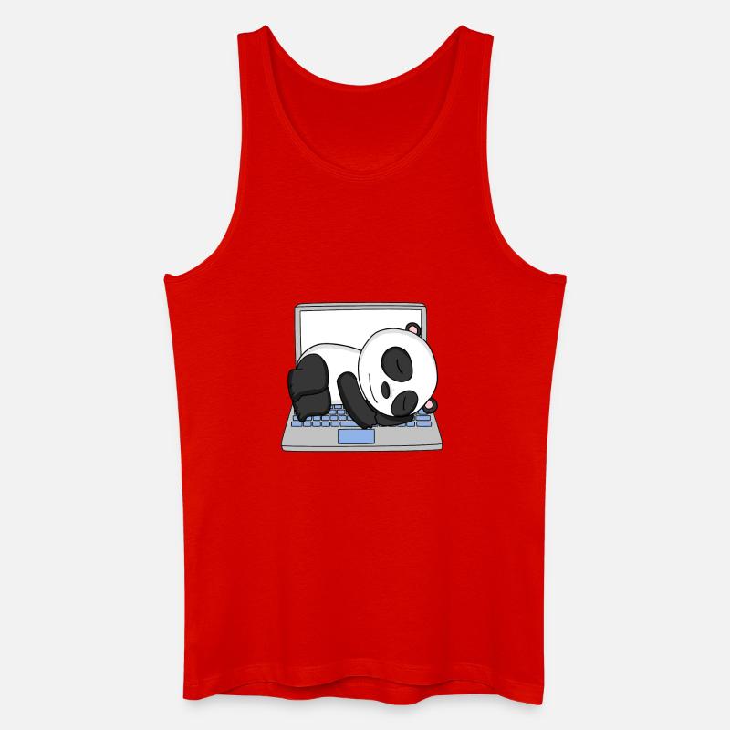 Panda - Männer Bio Tank Top - Rot