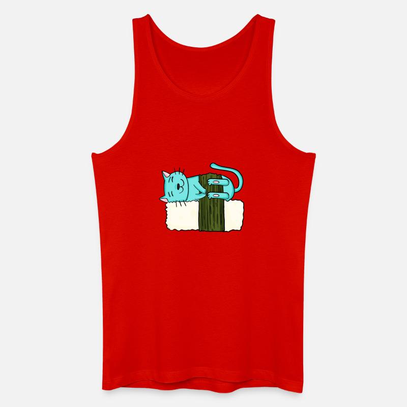 Sushi Katze - Männer Bio Tank Top - Rot