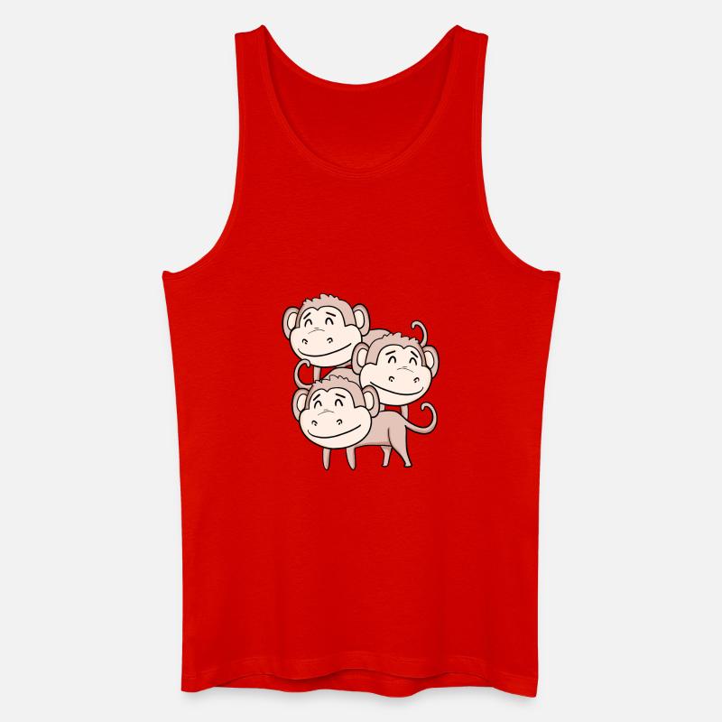 Niedliche Affen - Affe - Männer Bio Tank Top - Rot