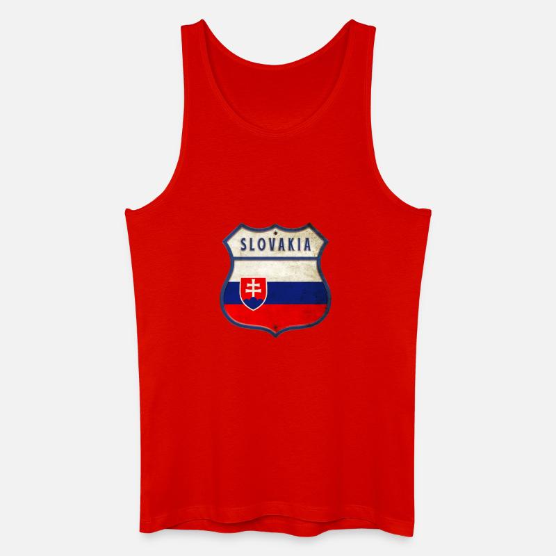 Slowakei Flaggen Wappen Design - Männer Bio Tank Top - Rot