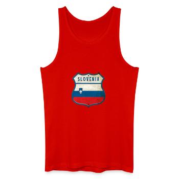Slowenien Flaggen Wappen Design - Männer Bio Tank Top - Rot - Vorne