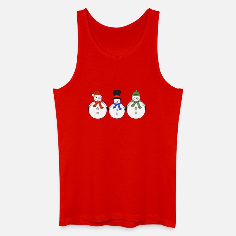 Schneemänner Der Winter ist da - Männer Bio Tank Top - Rot