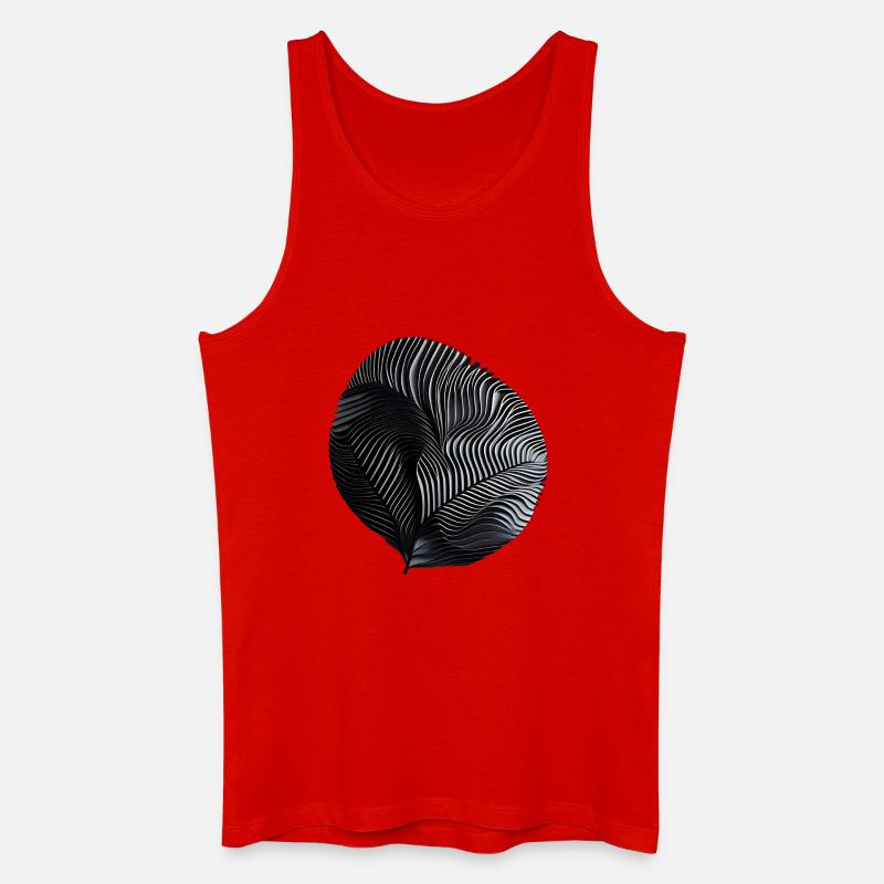 Schwarz-Weiße Rippenspirale - Männer Bio Tank Top - Rot