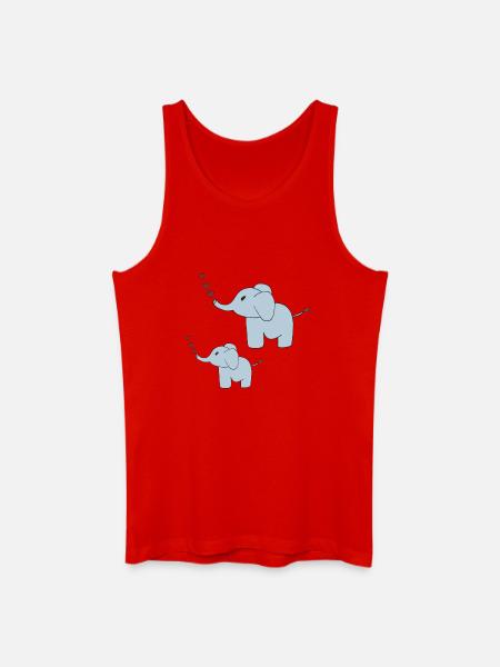 Éléphants père et fils - Débardeur bio Homme - rouge