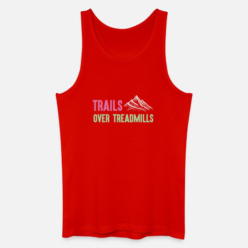 Trailrunning - Trails über Laufbänder - Männer Bio Tank Top - Rot