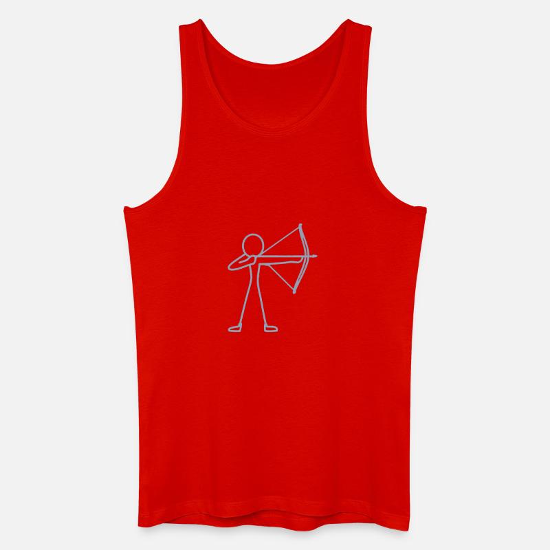 Strichmännchen Bogen Bogenschießen Bogenschütze - Männer Bio Tank Top - Rot